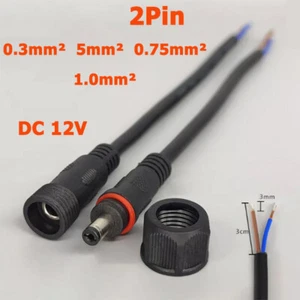 2Pin IP68 Waterproof Male Female Plug Cable Wire Connector Cable DC Power Cord - Picture 1 of 13