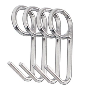DA Stainless Steel Number 9 Shaped Hooks 20P Kitchen Hangers Spoon Pan Pot Hook - Picture 1 of 2