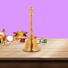 Small Handheld Brass Religious Bell 4"For Hindu Prayer Puja Diwali Navratri Home