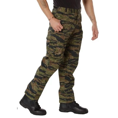 Tiger Stripe Camouflage Military BDU Cargo Bottoms Fatigue Trouser Camo Pants - Image 1 of 4