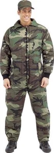 Woodland Camouflage MENS ROTHCO COLD Weather Insulated Coveralls Jumpsuits - Picture 1 of 1