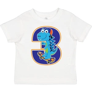 Inktastic 3rd Birthday Dinosaur Boy 3 Year Old Toddler T-Shirt Three Boys Childs - Picture 1 of 12