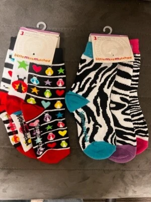 NEW - LITTLEMISSMATCHED - 6 SINGLE SOCKS (THAT DON'T MATCH) AGES 4-9 - Image 1 of 2