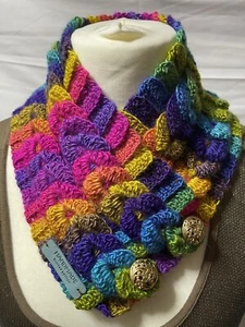 Cuello trenzado más cálido multicolor acrílico colorido impresionante hermoso grueso - Imagen 1 de 2