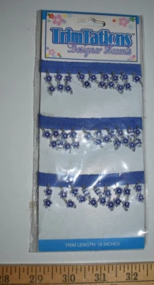 FLOR CUENTAS RIBETE EN SARGA 18" LARGO X 1 1/4" ANCHO 4 COLORES NUEVOS PAQUETES Foto 1 de 4