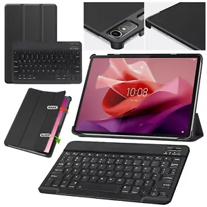 Bluetooth Keyboard Case For Lenovo Tab P12 2023 Tablet 12.7" PU Shockproof Cover - Picture 1 of 12