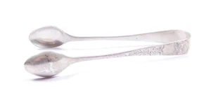 Edwardianische Zuckerzange 925 Sterling Silber 1904 gepunzt Blumendesign  - Bild 1 von 7