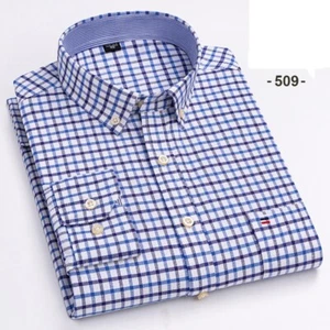 Camicie uomo Oxford formali business maniche lunghe cotone casual eleganti camicie top - Foto 1 di 19