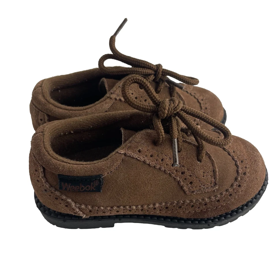 Zapatos de vestir Oxford de gamuza marrón WEEBOK by REEBOK para bebé niño talla 7,5 M Foto 1 de 4