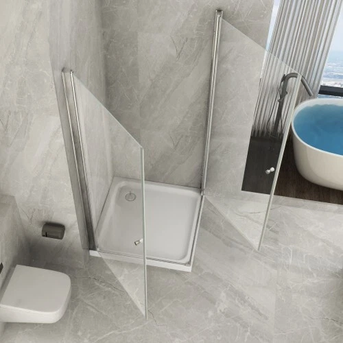 Box Doccia 2 Ante Battente Angolare 8 mm Cristallo Vetro - Immagine 1 di 1