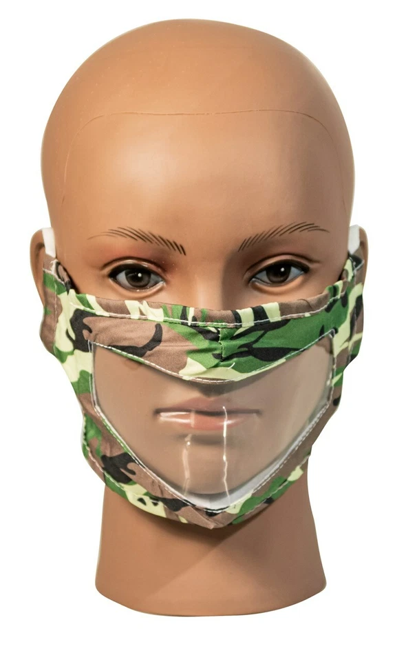 Women's Face Mask With Visible Lip Expression Clear Window Shield For Deaf Mute - Image 1 of 4