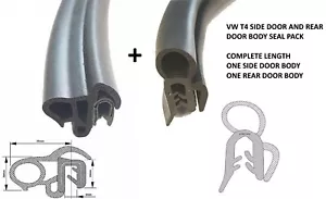 VW T4 REAR DOOR AND SIDE SLIDING DOOR RUBBER SEALS / PACKAGE 1609 + 2700-PP - Picture 1 of 1