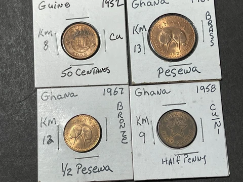 Guinea & Ghana 4 Coins lot Cover