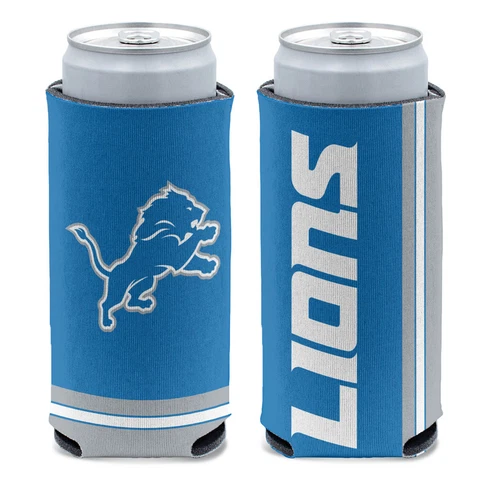 New 2-Sided Detroit Lions Football League Licensed Slim Can Cooler- 1PC Cover