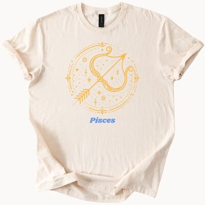 Camiseta Piscis Zodiaco Astrología Horóscopo Gráfico Camiseta Foto 1 de 4