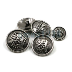 15MM-25MM METAL SHANK BUTTONS PUNK SKULL ROUND BLOUSE BLAZER CARDIGAN CRAFTS DIY - Picture 1 of 9