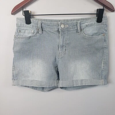 Sexy Pantalones Cortos Gap Para Mujer Talla 2 Denim Rayas Novio Cremallera Bolsillos con Puños / A181 Foto 1 de 4