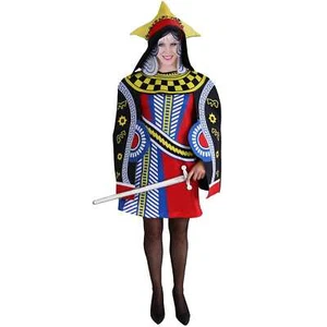 Queen of Hearts Women's Adult Costume One Size Royal Playing Card Dress Up - Picture 1 of 2