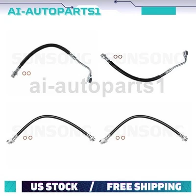 4pcs Front Rear Left & Right Brake Hydraulic Hose Kit For Saturn SC 1991 1992 - Image 1 of 4