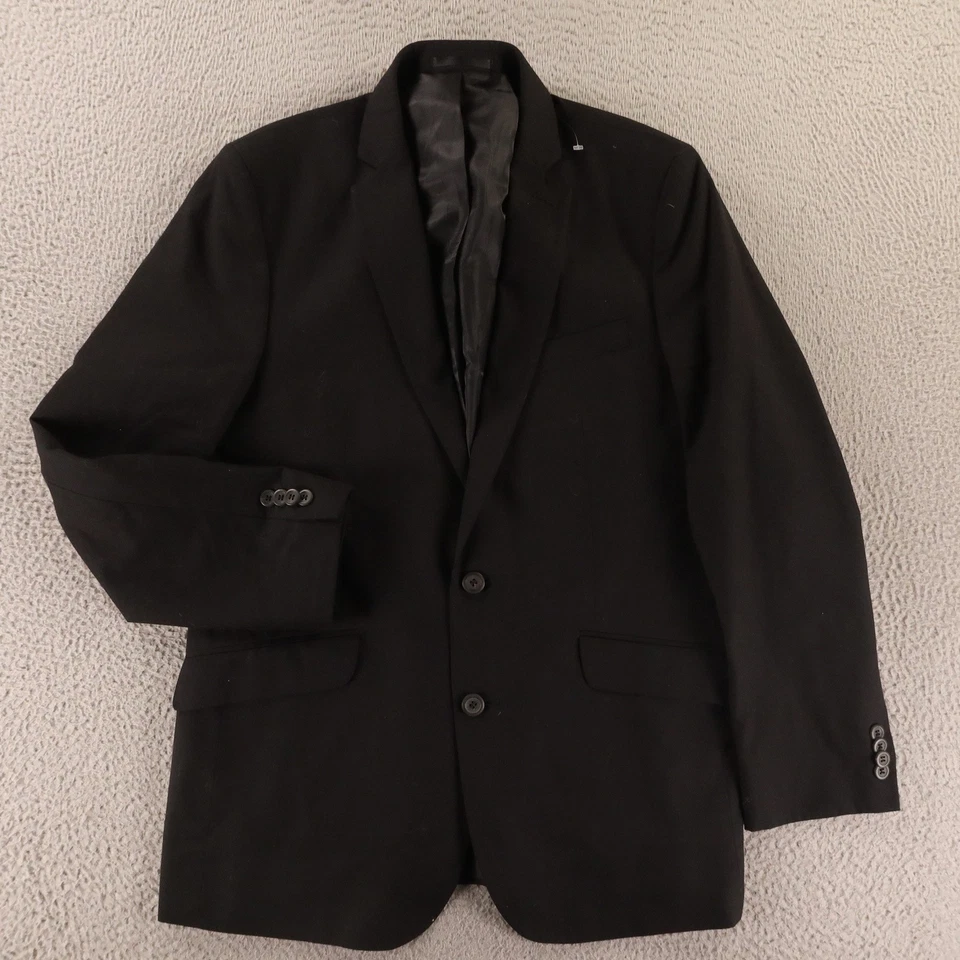 Kenneth Cole Jacket M 40R Black Polyester Twill Sport Coat Blazer Office - Image 1 of 4