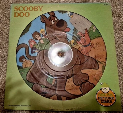 Scooby Doo picture disc vinyl LP record 3 stories 1982 Peter Pan Records PD-203 - Image 1 of 4
