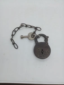 Late 1800's Early 1900's Antique Ironside Six Lever Padlock With Key  - Picture 1 of 6