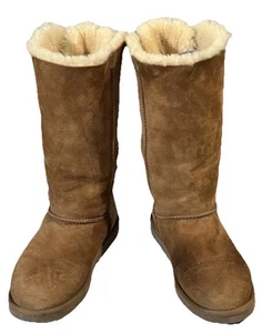 UGG Bailey Bow Tall Lammfell Wildleder Stiefel Triplett Größe 9 - Bild 1 von 12