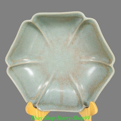 7.6" Collect Song Dynasty Ru Kiln Porcelain Lotus Flower Writing Brush Washer - Image 1 of 4