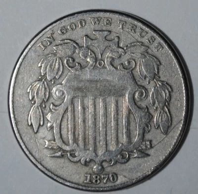 1870 Shield Nickel  {{{{3702 - Image 1 of 3