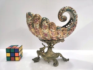 Antikes FISCHER J Budapest Netz Nautilus Muschel Herzstück - Bild 1 von 24