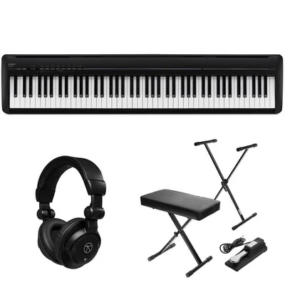 Kawai ES120 88-Key Portable Digital Piano, Stylish Black with Headphones, Stand, - Image 1 of 4