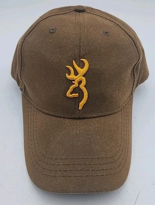 Gorra de béisbol Browning Dura-Wax sólida 308412881 marrón y cierre de bucle 3-D Buckmark Foto 1 de 4