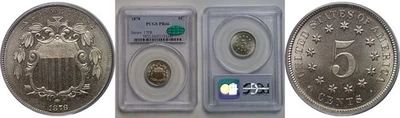 1878 Shield Nickel   PCGS PR-66  CAC - Image 1 of 3