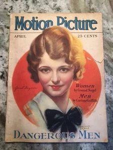  Revista de películas abril 1930 estrella de cine de Hollywood Janet Gaynor en portada  - Imagen 1 de 12
