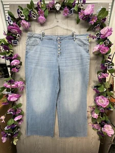 Sonoma Jeans Size 24 Plus Wide Leg NEW With Tags Blue Jeans Button Fly Relaxed - Picture 1 of 14