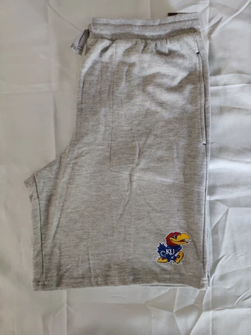 Champion KU Kansas Jayhawks Gray Sweat shorts  Athletic Shorts Men's Size XL NWT Cover