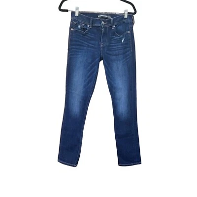 Express Jeans Cropped MIA Legging  Woman's Size 2R Distressed Washed Look - Image 1 of 4