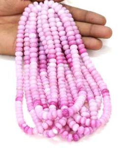 Beautiful lilac Pink Opal Shaded Smooth rondelle shape Beads,7-10mm Pink Opal - Picture 1 of 10