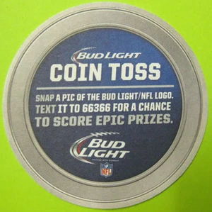 BUD LIGHT COIN ARROX, LOGOTIPOS de fútbol americano de la NFL montaña rusa, estera, edición 2015 - Imagen 1 de 1