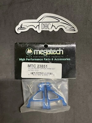 Megatech Vintage RC Car Part # MTC23851 Blue Alum. Rear Upper Arm Set Nitro TC3 - Image 1 of 2