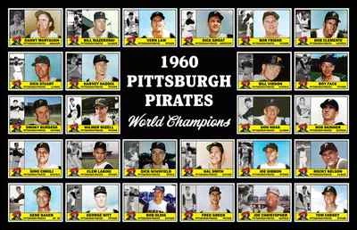 1960 PITTSBURGH PIRATES Baseball Card Set POSTER Team Photo Man Cave Decor Gift - Image 1 of 2