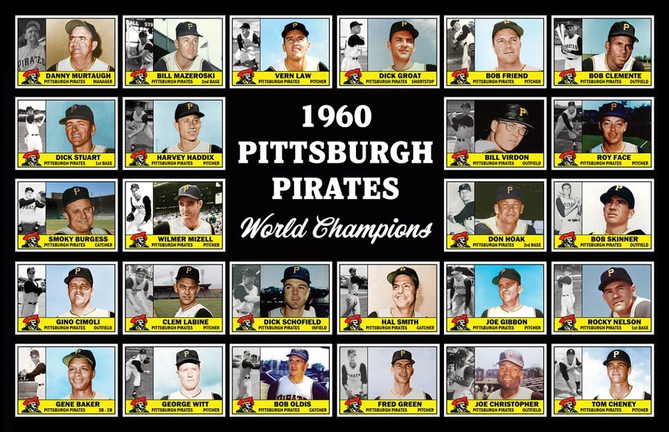 1960 PITTSBURGH PIRATES World Series Team Photo POSTER Man Cave Decor Xmas Gift - Image 1 of 2