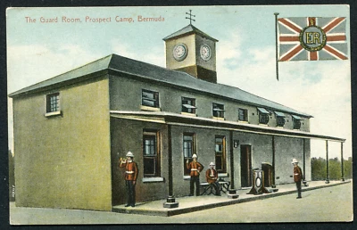 Tarjeta postal/ppc BERMUDA (21838) militar/sala de guardia prospecto campamento Foto 1 de 2