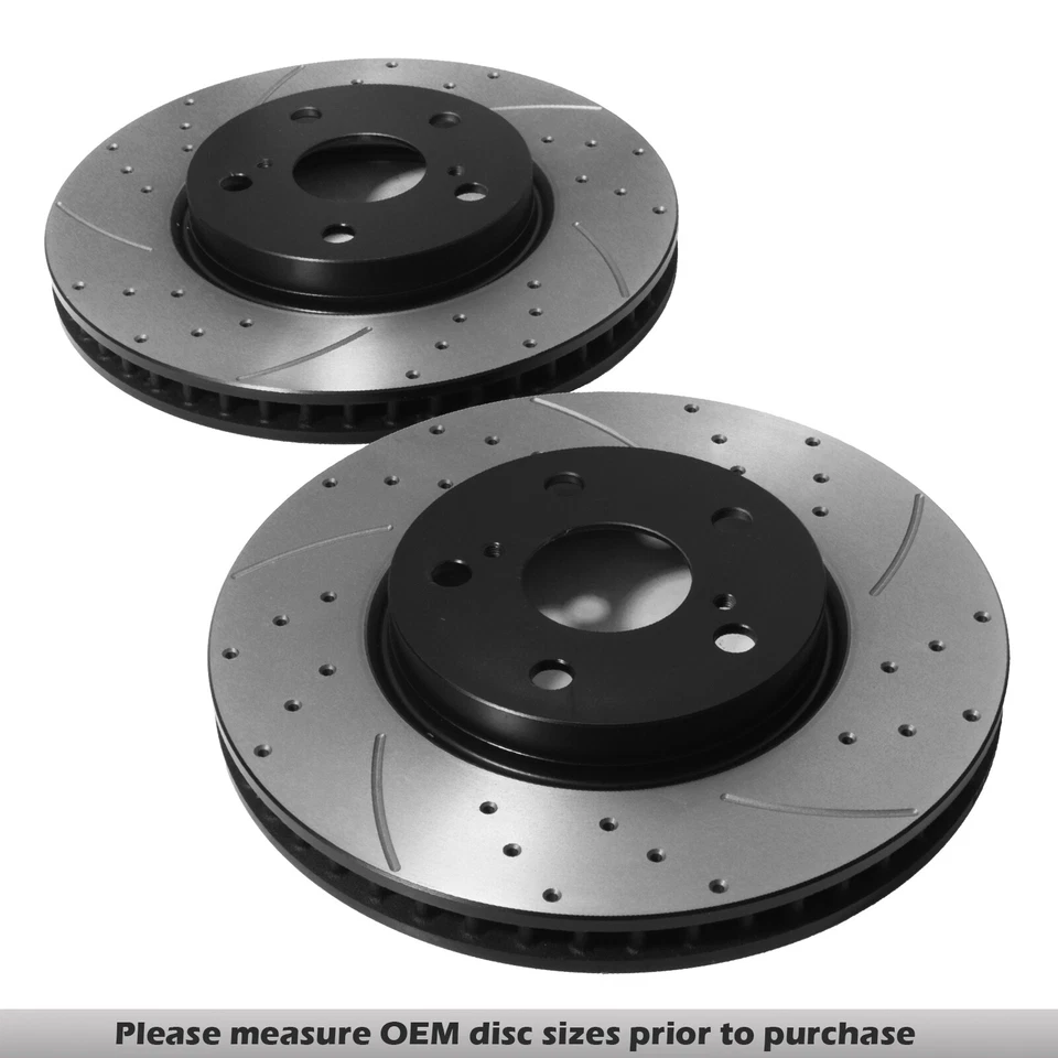 FRONT DRILLED GROOVED 296mm BRAKE DISCS FOR LEXUS IS IS250 IS220D XE20 05-13 - Image 1 of 4
