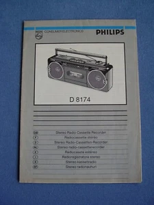 Philips Stereo Radio Cassetten Recorder D8174 Bedienungsanleitung - Bild 1 von 3