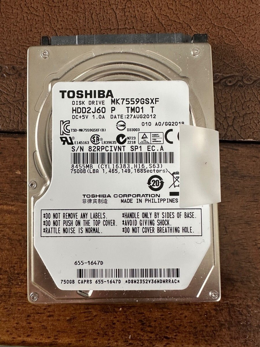 Toshiba MK7559GSXF (HDD2J60 P TM01 T) 750gb Sata hard disk Toshiba MK7559GSXF (HDD2J60 P TM01 T) 750gb Sata hard disk