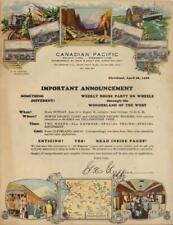1928 "Canadian Pacific Railway Brochure" LG. COLOR GRAPHICS High Cost Tours 1928