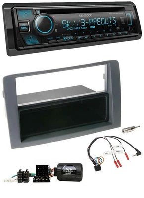 Kenwood Bluetooth USB CD Lenkrad DAB Autoradio für Fiat Idea 2006-2011 grau - Bild 1 von 4
