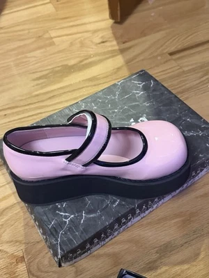 Zapatos Mary Jane Dolls Kill Pink Plataforma Talla 7 Foto 1 de 4