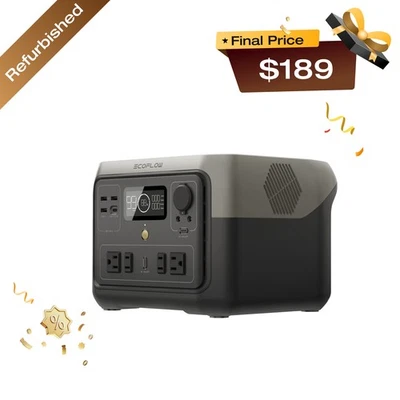 EcoFlow RIVER 2 Max Power Station 512Wh LFP Generator Certified Refurbished - Image 1 of 4